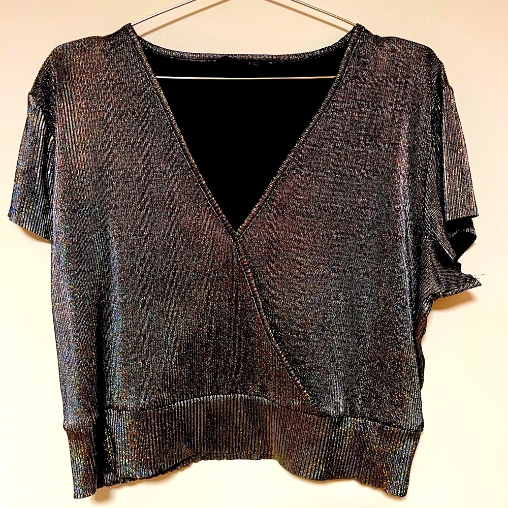 Gef metallic chameleon women’s v neck blouse